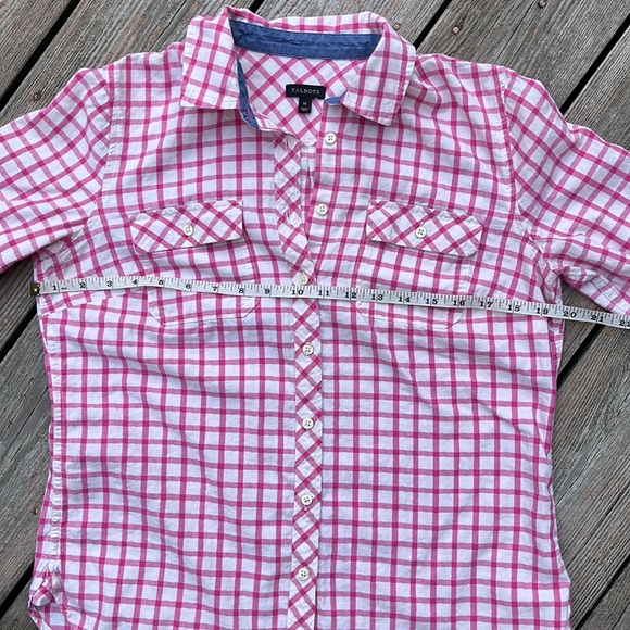 Talbots gingham shirt w/metallic thread S-M - Picture 8 of 11
